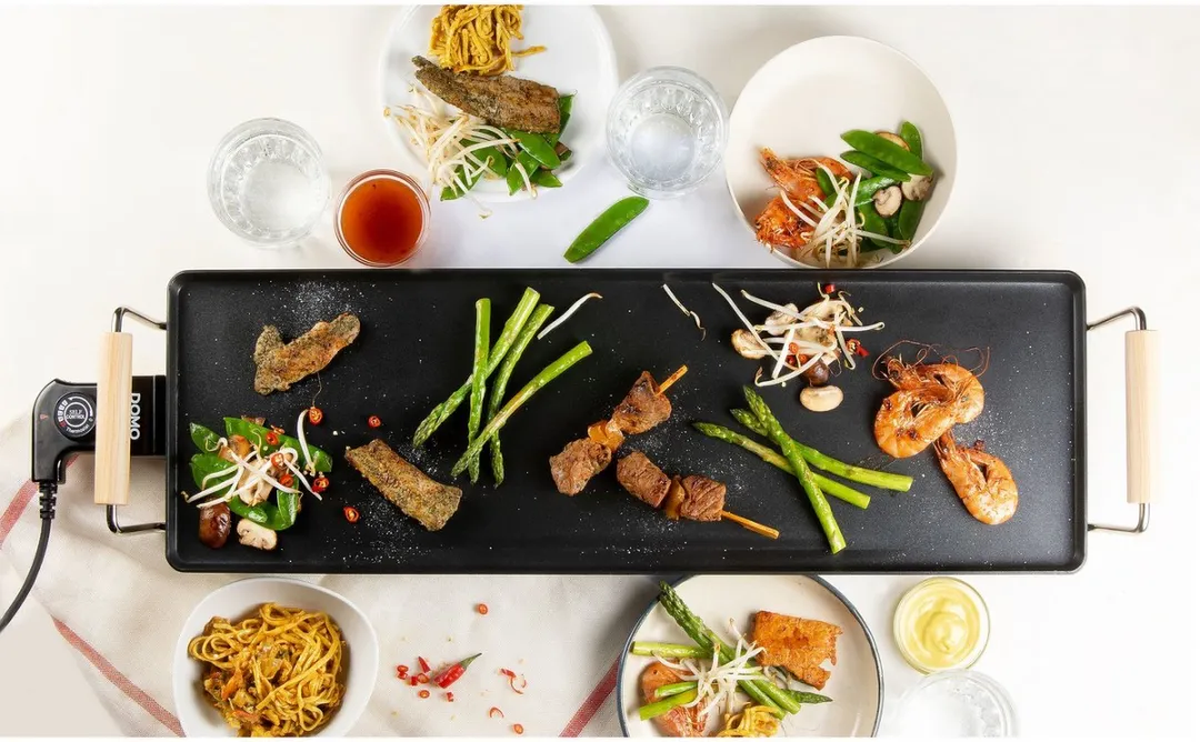 Domo DO8312TP Teppanyaki Grill 70cm - 1800W - Houtlook - afbeelding 6 van 6