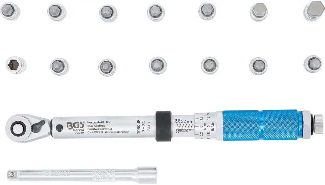BGS technic Momentsleutelset 72088 - 3-24 Nm - 16 delig - afbeelding 5 van 6