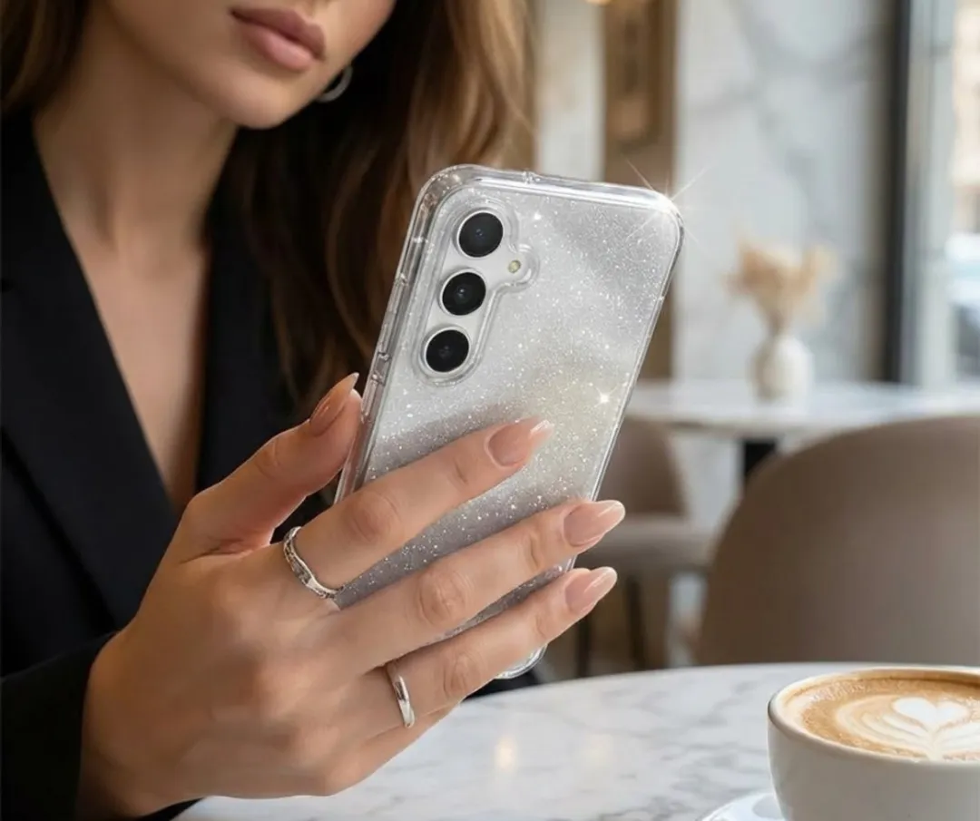 NUVEX Glitter Telefoonhoesje Samsung Galaxy A36 - Transparant