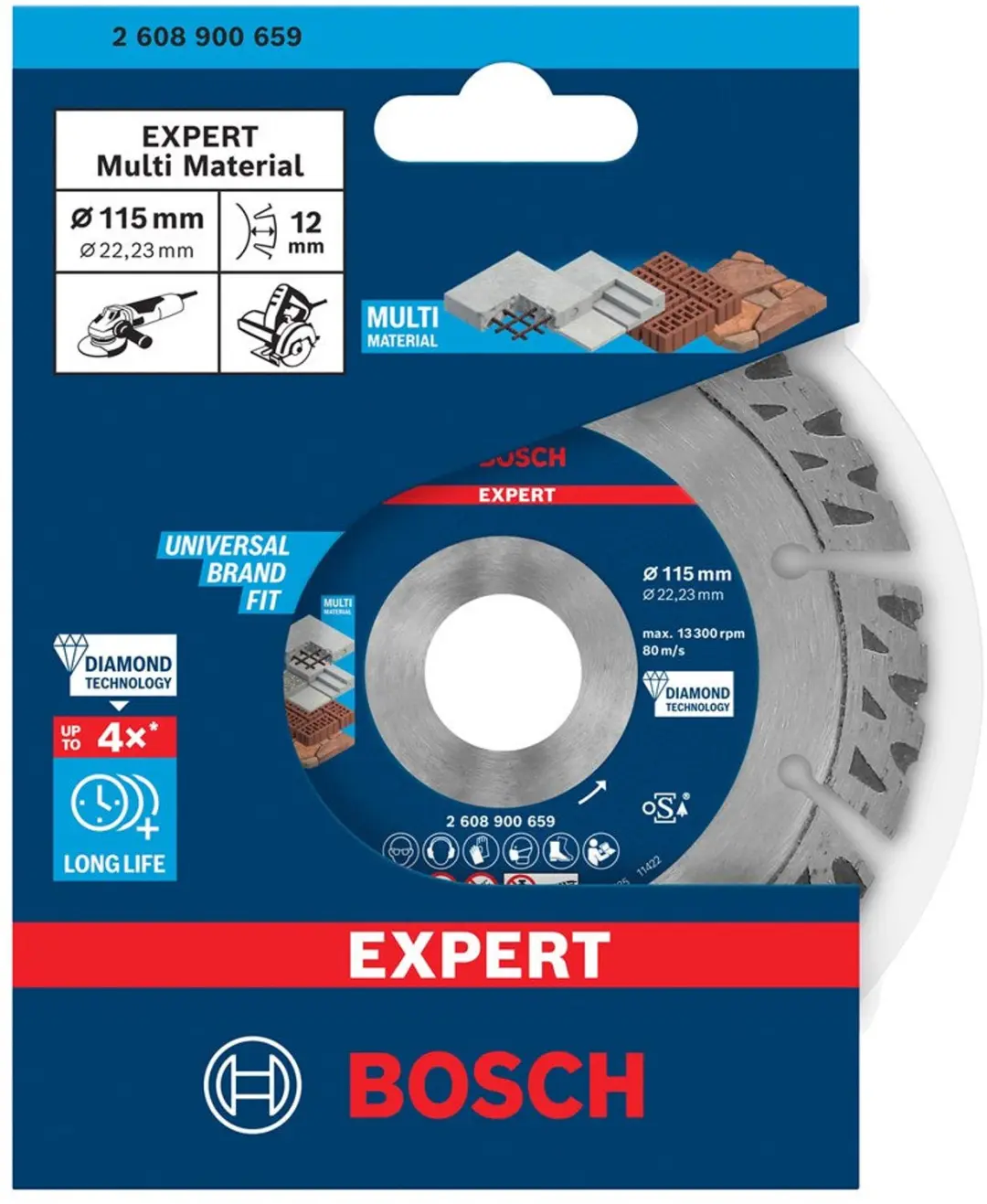 Bosch EXPERT MultiMaterial diamantdoorslijpschijf 115x22,23x2,2x12mm - afbeelding 2 van 3