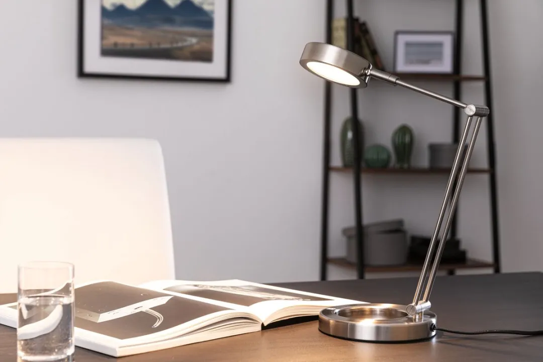 Paulmann LED Bureaulamp Zed 5W 3000K - Staal geborsteld
