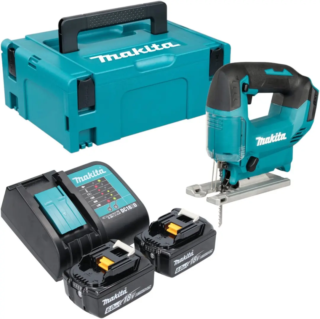 Makita DJV 186 SGJ accu pendelzaag 18 V + 2x accu 6,0 Ah + oplader + Makpac