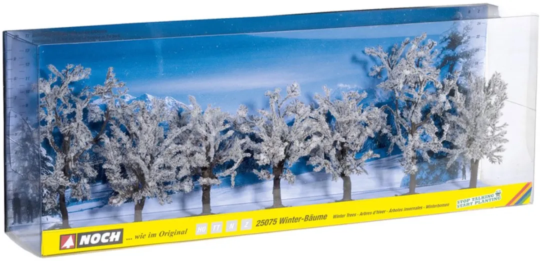 Noch Winterbomen Set Schaal 0 - 7 Stuks Sneeuwwit
