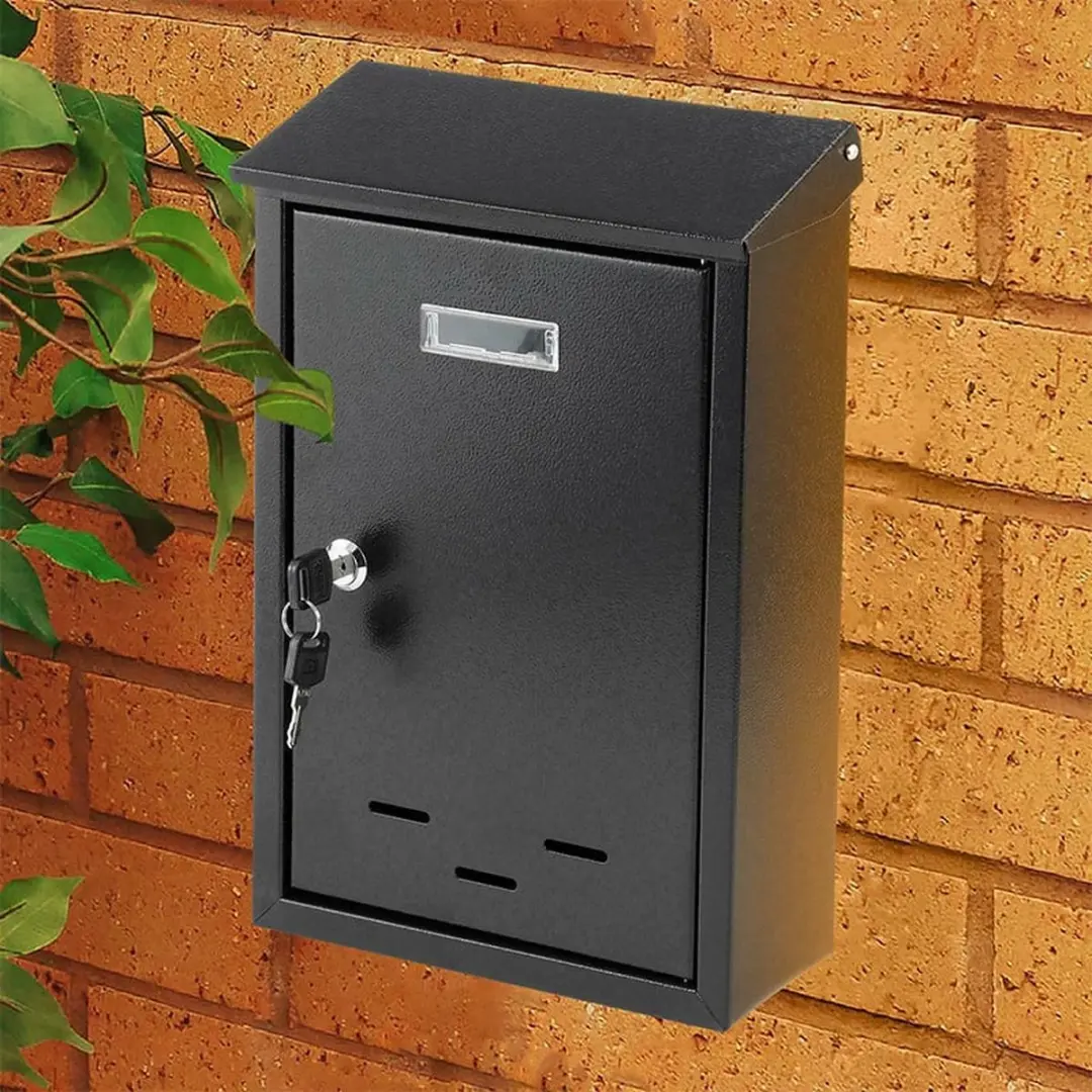 Vorel Brievenbus met 2 sleutels - 28,5x20x6cm - Zwart - afbeelding 2 van 6