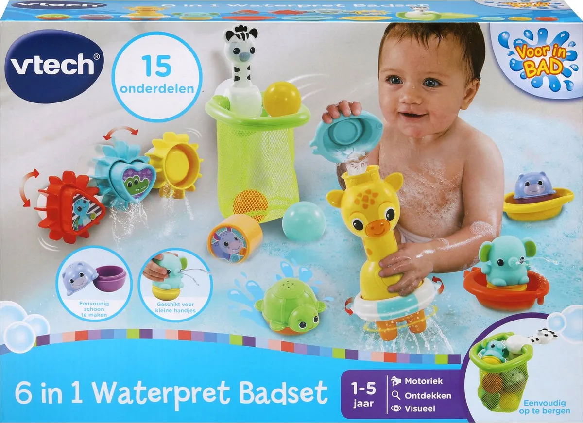 VTech Baby 6-in-1 Waterpret Badset 80-563023 - 15 Stuks - Multicolor