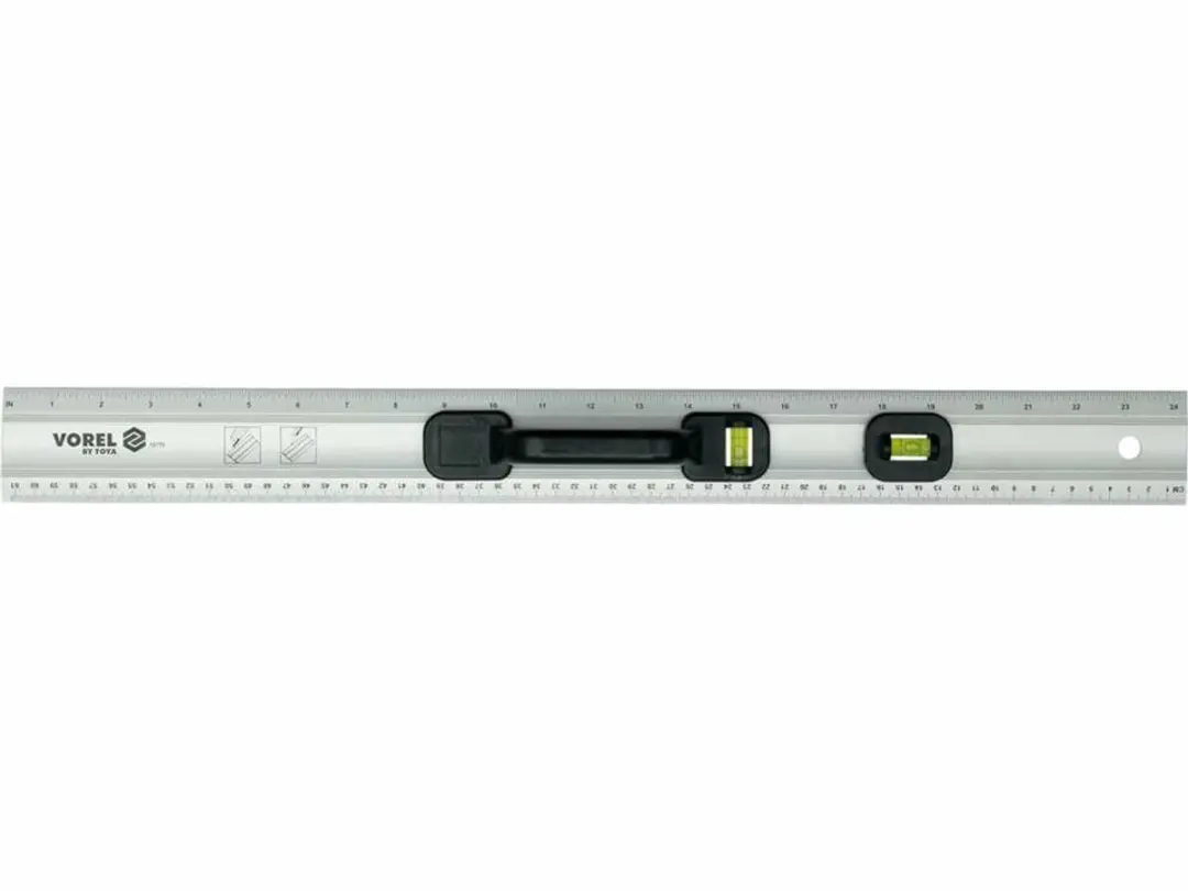 Vorel Aluminium Liniaal met Waterpas 600mm - afbeelding 3 van 3