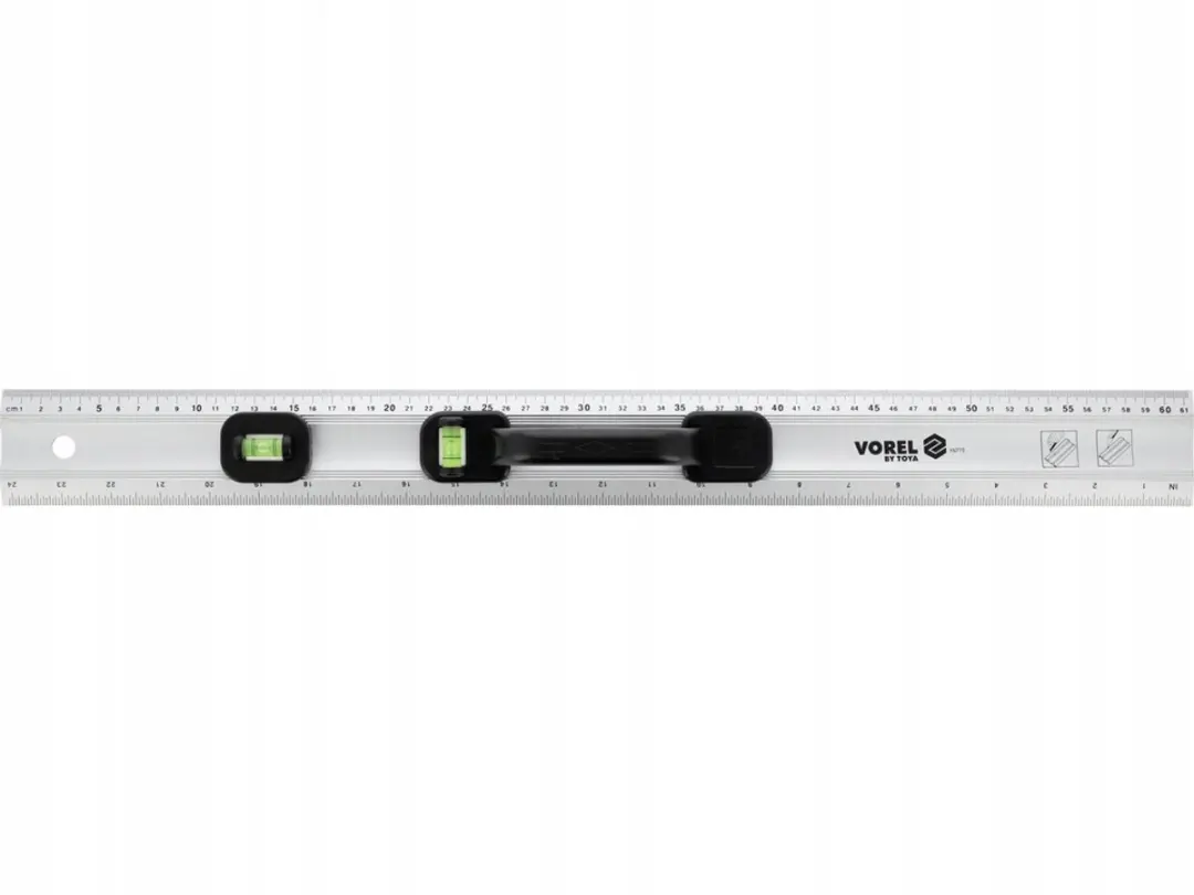 Vorel Aluminium Liniaal met Waterpas 600mm - afbeelding 2 van 3
