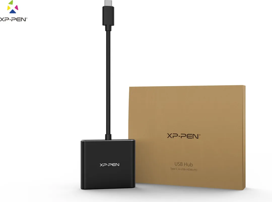XPPen ACW01 USB-C Hub - 3x USB 3.0, HDMI 4K & PD - Zwart
