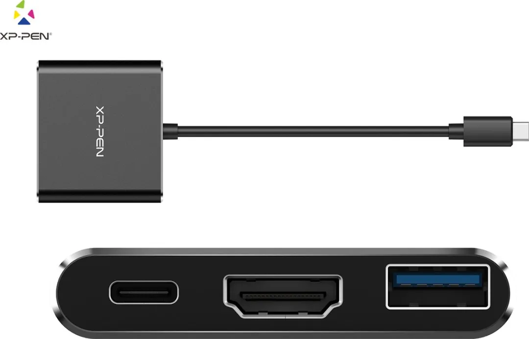 XPPen ACW01 USB-C Hub - 3x USB 3.0, HDMI 4K & PD - Zwart
