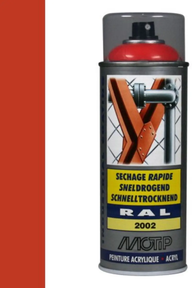 Motip industrial acryllak hoogglans RAL 2002 bloed oranje