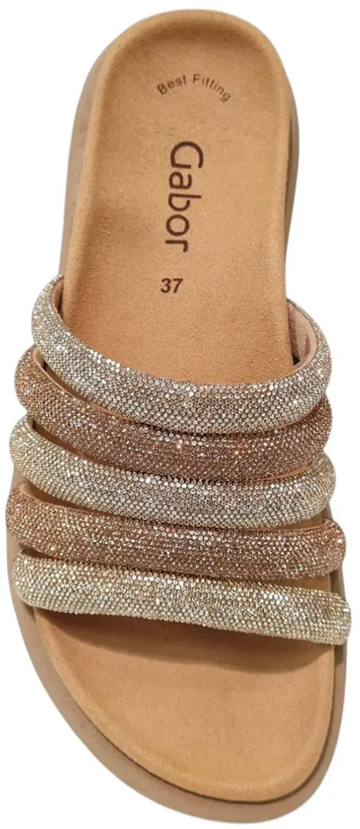 Gabor Best Fitting Dames Slipper Strass - Goud - afbeelding 3 van 6