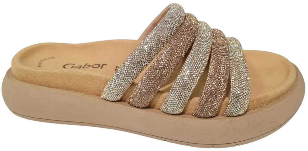 Gabor Best Fitting Dames Slipper Strass - Goud - afbeelding 2 van 6