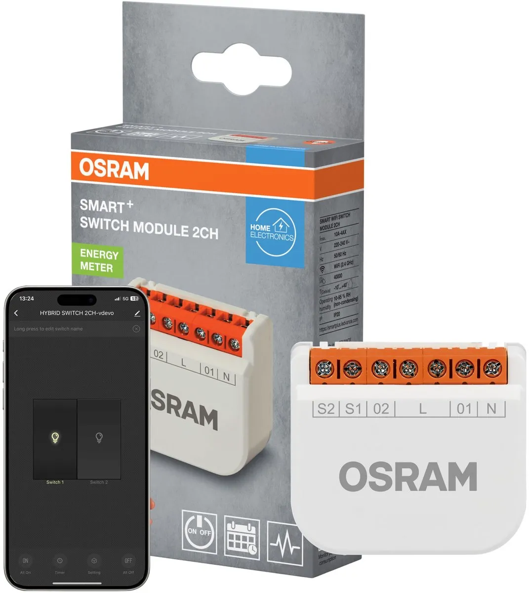 Osram Smart+ Module WIFI Switch 2CH - Wit