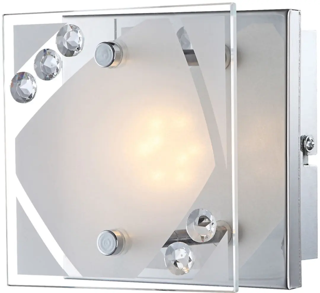 LED 4 watt wandlamp spot verlichting glas gesatineerd kristallen Globo 41713-1