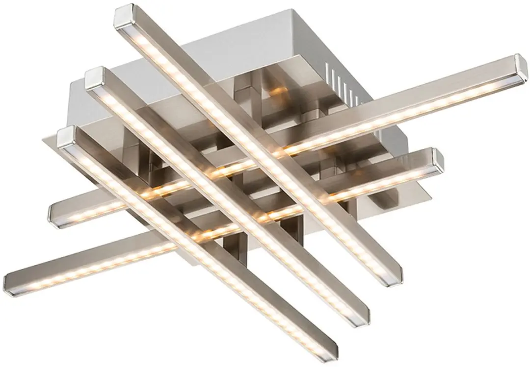Plafondlamp dimbaar Woonkamerlamp Moderne plafondlamp zilver, LED 30W 1900Lm wit