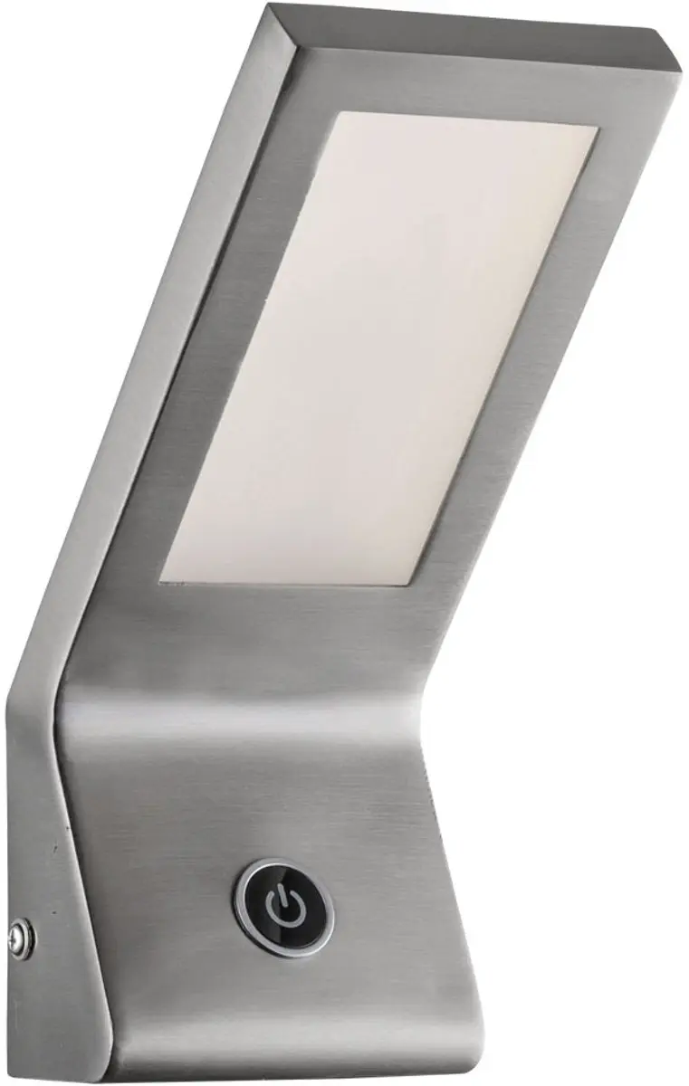 Wandlamp woonkamerTouch dimmer glas zilver, metaal, 1xLED, BxH 9x22 cm