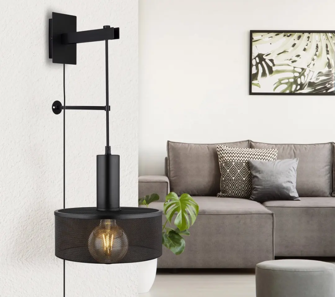 Globo Jedd 15648W3 Wandlamp - Zwart Ø25cm - afbeelding 5 van 6