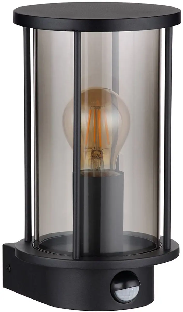 Wandlamp buitenlamp gevelverlichting bewegingsmelder glas rook roestvrij staal t