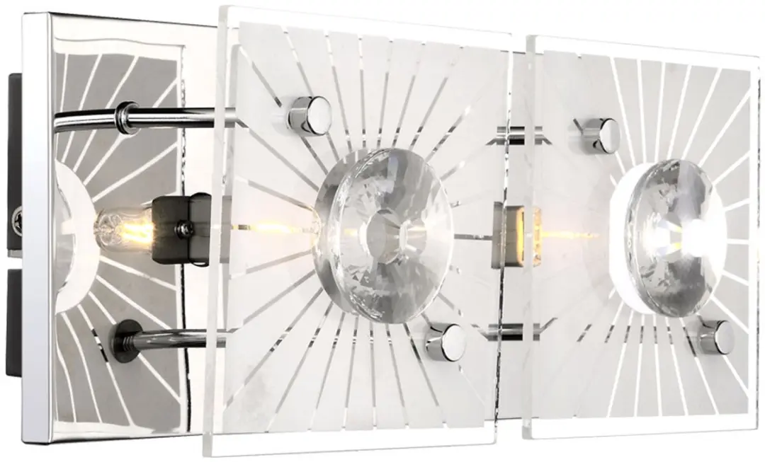 Wandlamp kristallen wandlamp modern wandlamp glas chroom, gesatineerd, 2-vlam G9