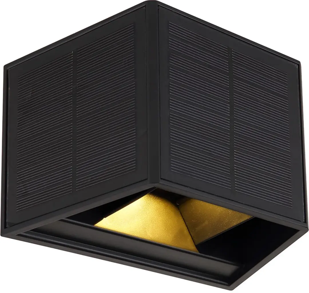 LED-zonne-buitenwandlamp Wandlamp Gevel Terras Balkon Zonne-energie Zwart IP44