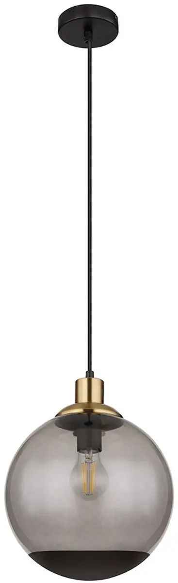 Hanglamp glas moderne hanglamp gerookt glas hanglamp zwart, metalen glazen bol m