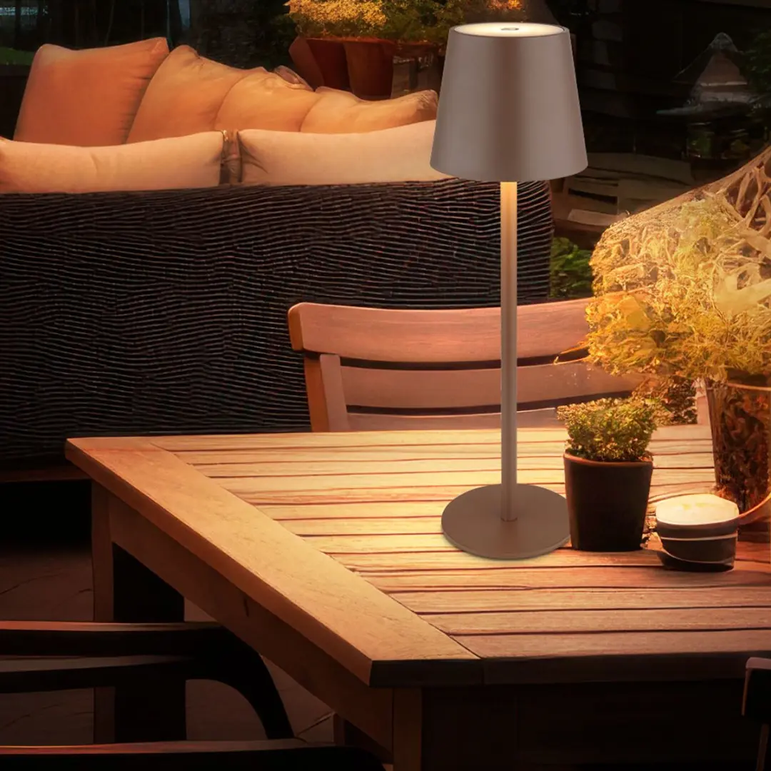 Tafellamp buitenverlichting dimbaar LED tafellamp oplaadbare USB tuinlamp, metaa