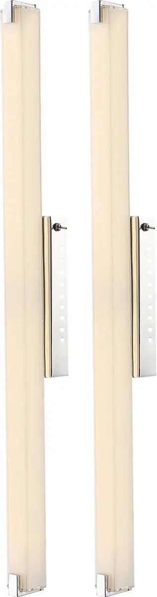 LED wandlamp bar spiegelverlichting chroom wandlamp gesatineerd glas, met tuimel