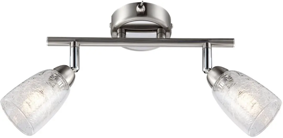 Plafondlamp Spotlamp Woonkamerlamp, 2 vlammen Spots beweegbaar, chroom nikkel ma