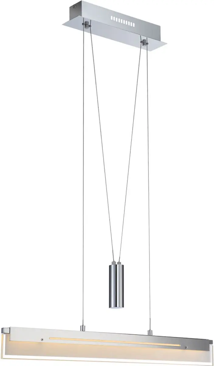 Hanglamp woonkamer in hoogte verstelbaar Hanglamp eetkamer chroom, metaal glas,
