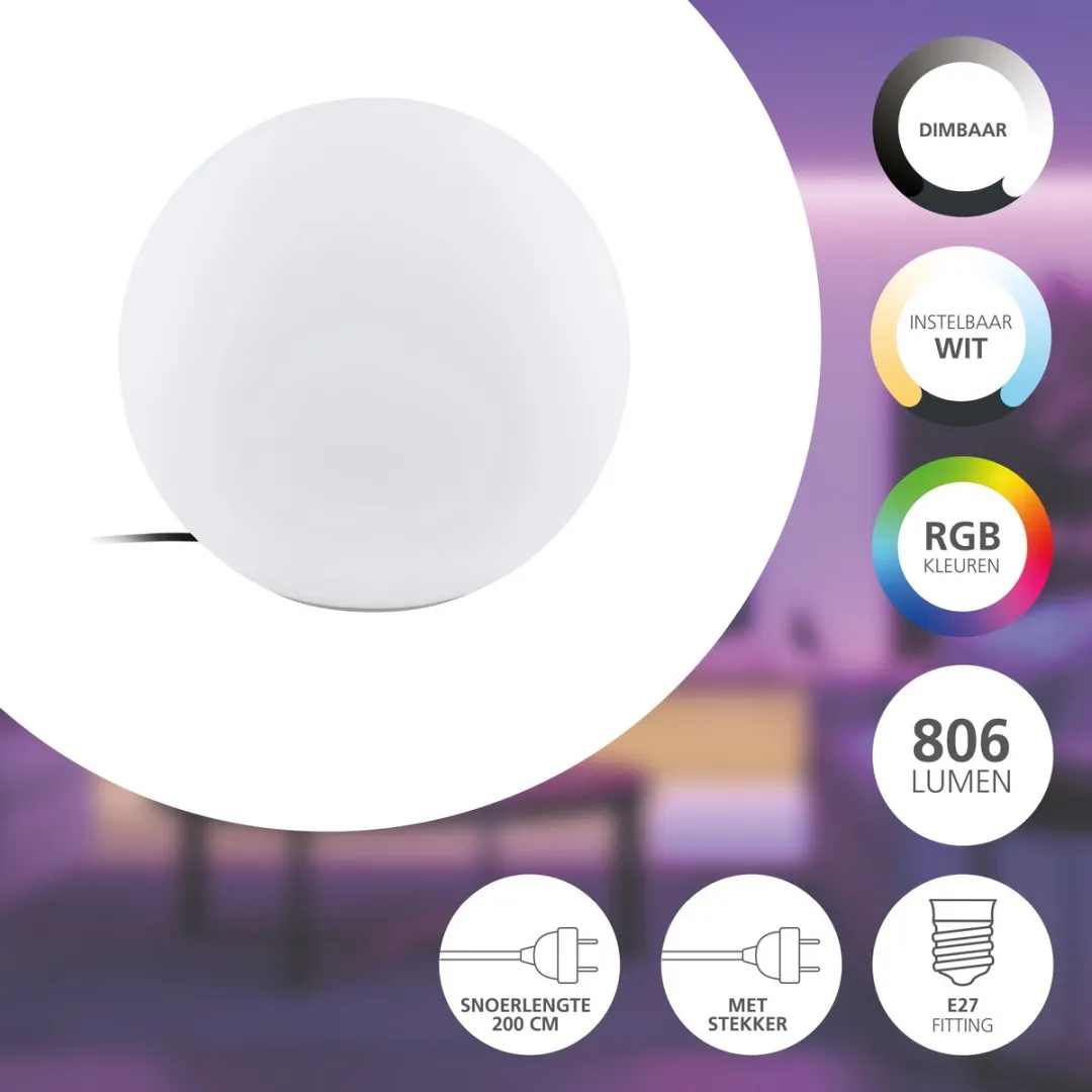 EGLO connect.z Monterolo-Z Smart Vloerlamp E27 - Ø39cm Wit