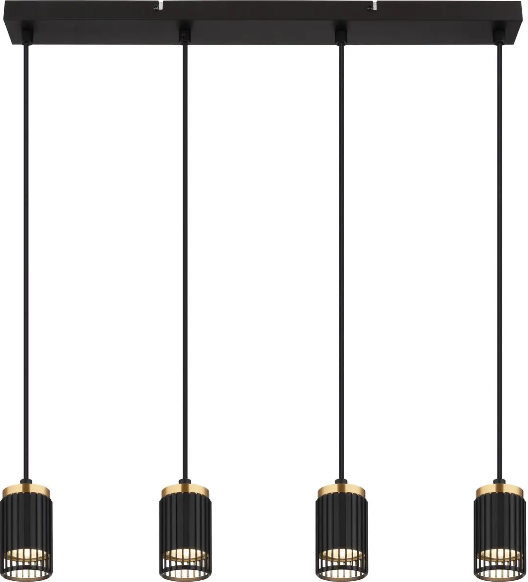 Globo Korben 57906-4H Hanglamp - 4x GU10 - Zwart - afbeelding 3 van 5