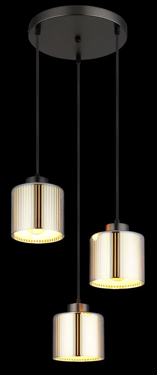 Globo Felicia hanglamp gunmetal 3-lichts - 16056-3HR - afbeelding 3 van 5