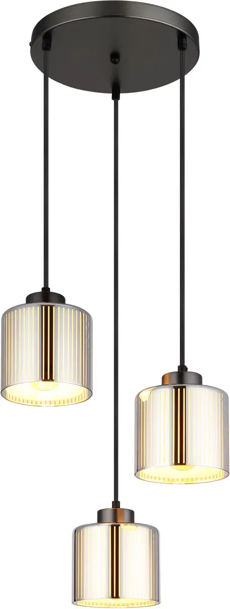 Globo Felicia hanglamp gunmetal 3-lichts
