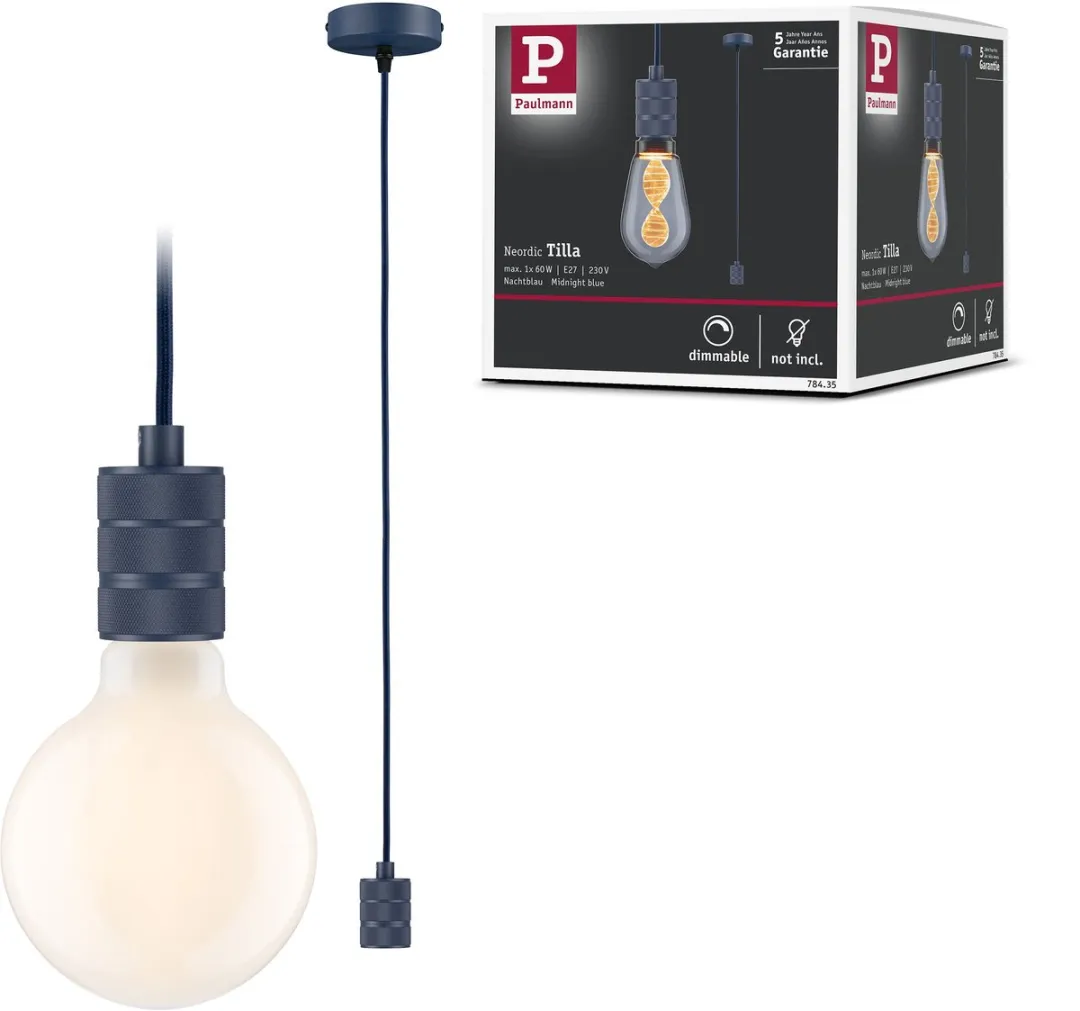 Paulmann Neordic Hanglamp Tilla E27 Nachtblauw - 60W