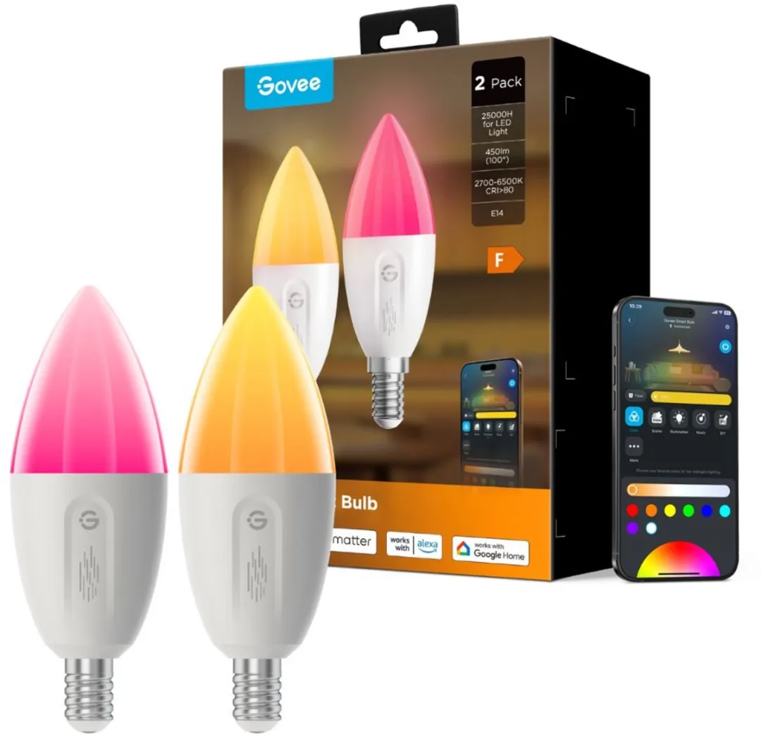Govee Smart Bulb E14 RGBW - 2 Stuks - Mat Glas