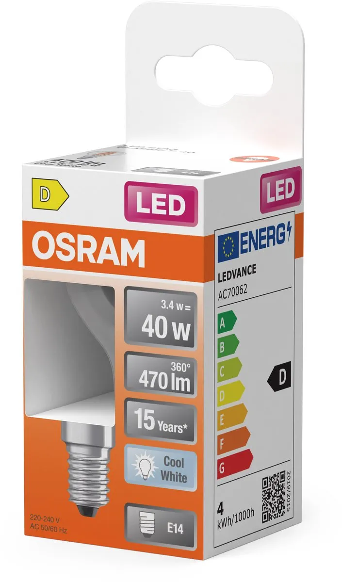 Osram LED-lamp Star Globe P40 Filament 4000K 3,4W E14 - 470lm