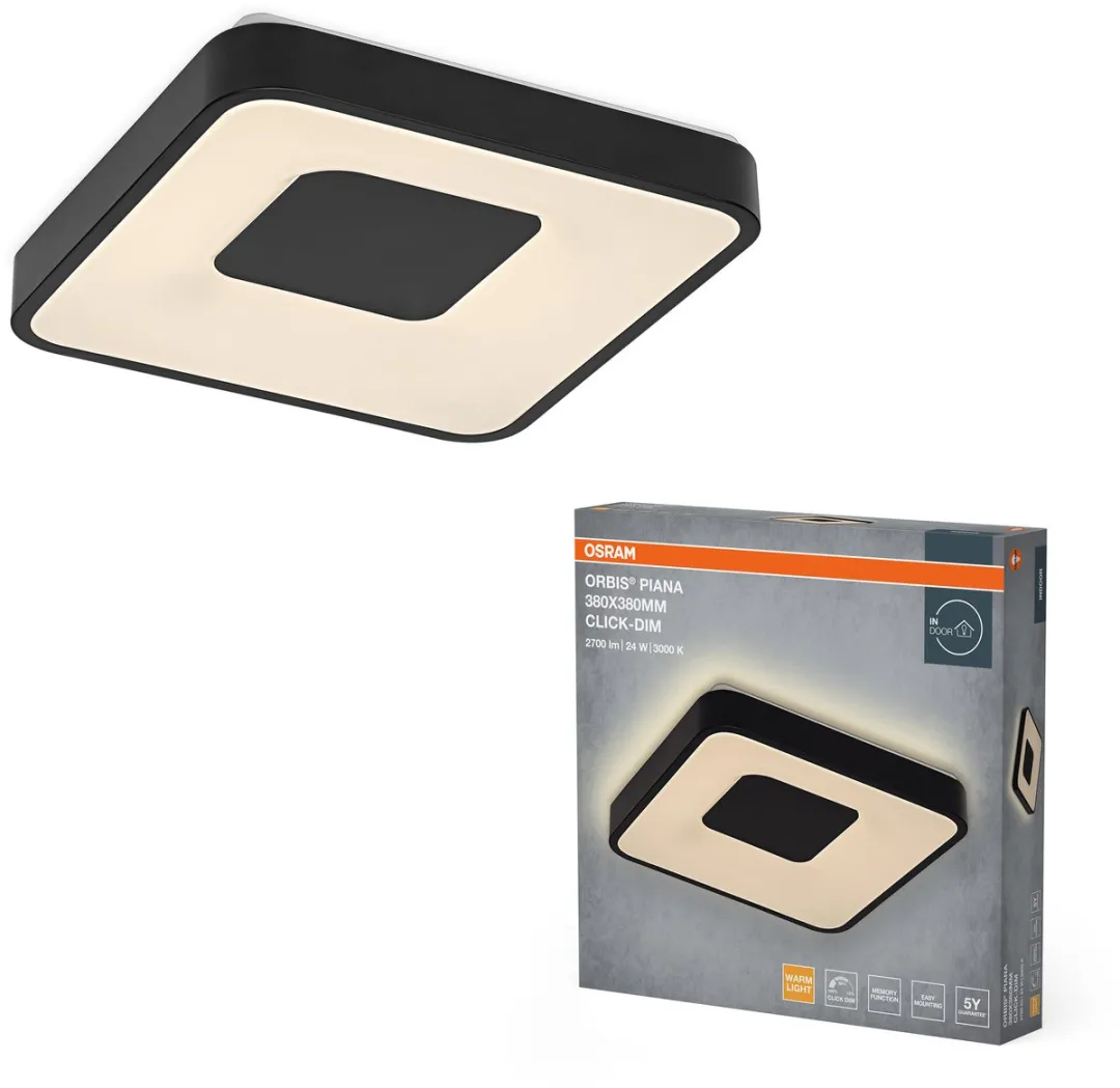 Osram Orbis Piana LED Plafondlamp 24W 3000K - Zwart