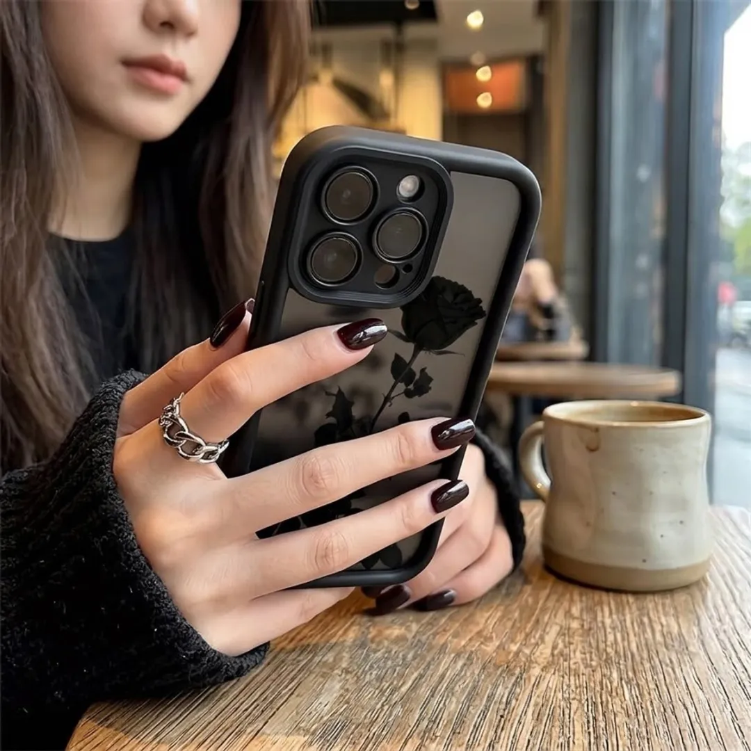 NUVEX iPhone 17 Pro Hoesje - Zwart/Transparant - Roosprint