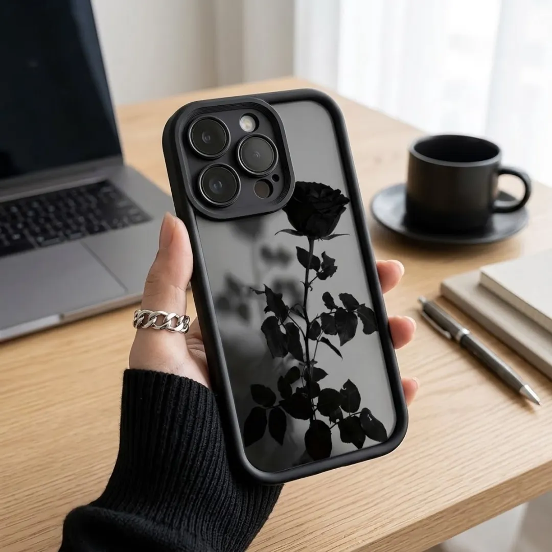 NUVEX iPhone 17 Pro Hoesje - Zwart/Transparant - Roosprint