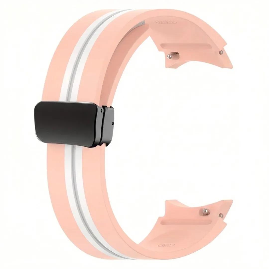 NUVEX Roze Wit Siliconen Horlogebandje 20mm