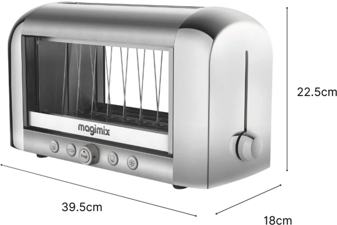 Magimix Vision Toaster 11538NL - Mat Chroom - 2 Sandwiches - 1450W