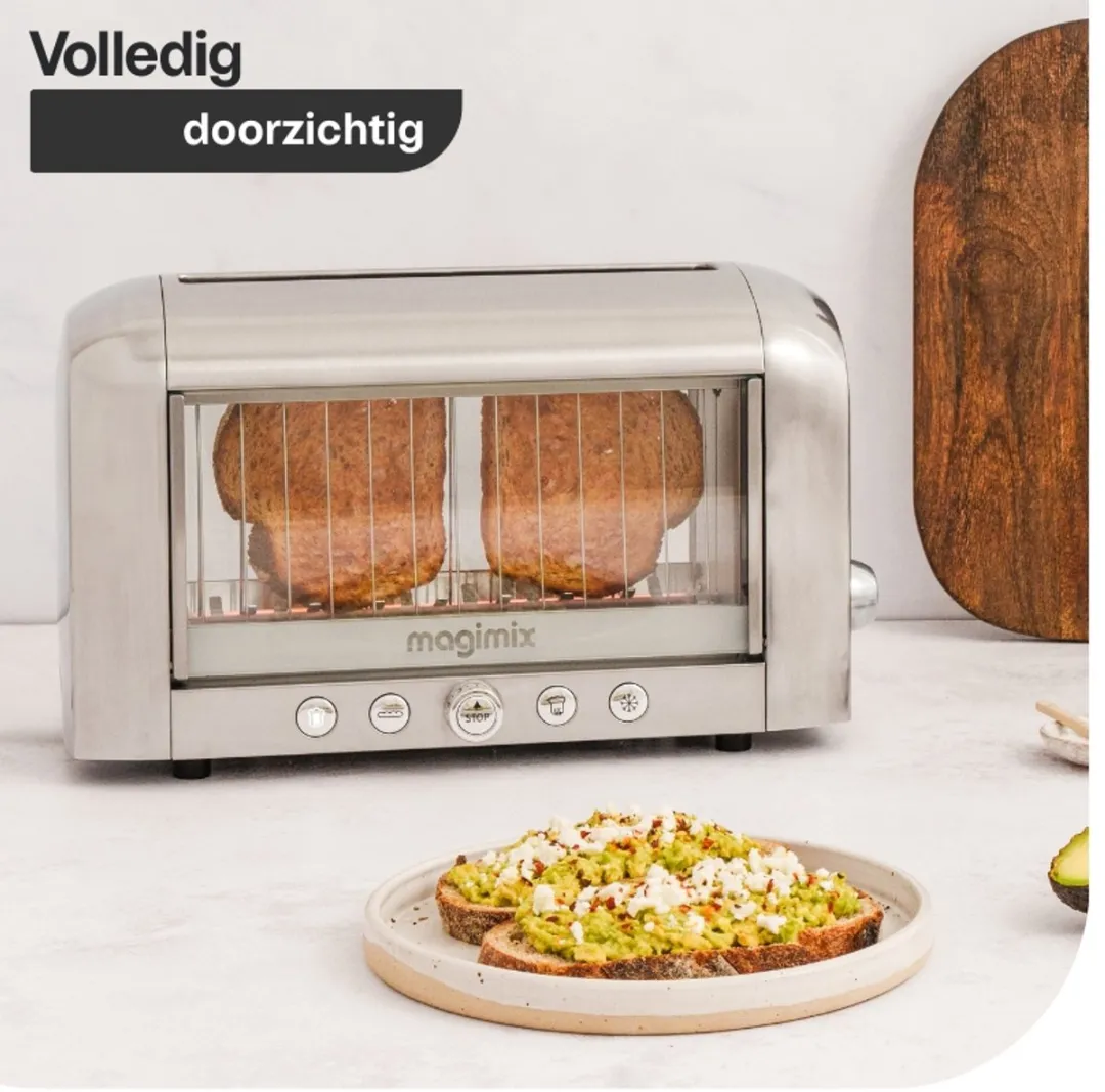 Magimix Vision Toaster 11538NL - Mat Chroom - 2 Sandwiches - 1450W