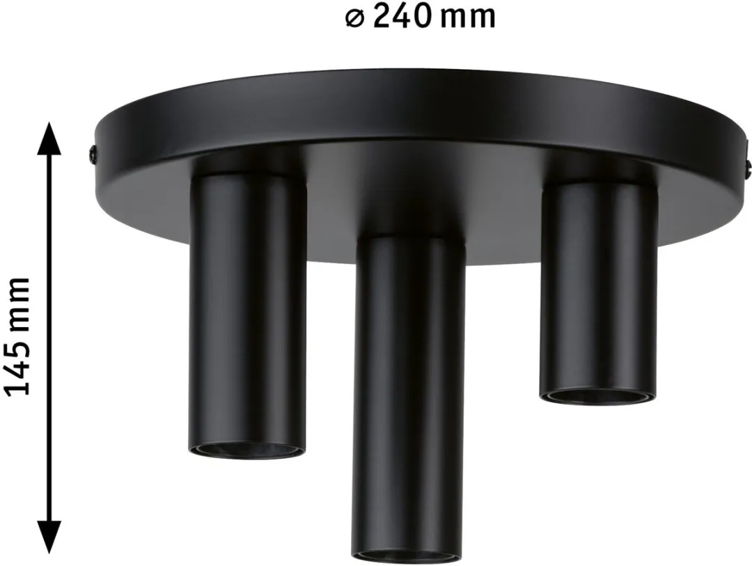 Paulmann Neordic Skogen Plafondlamp E27 - 3x20W - Ø24cm - Zwart