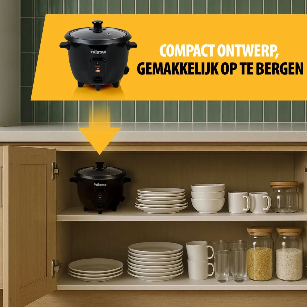 Tristar RK-6141 Rijstkoker 0.6L - 3 Personen - Zwart