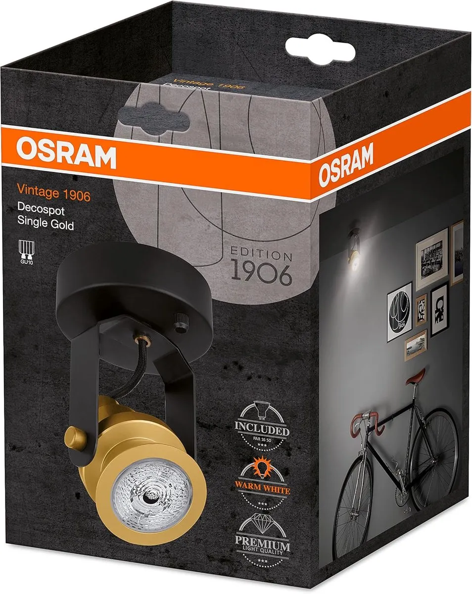 Osram Vintage Edition 1906 Decospot Single Wandlamp - Goud