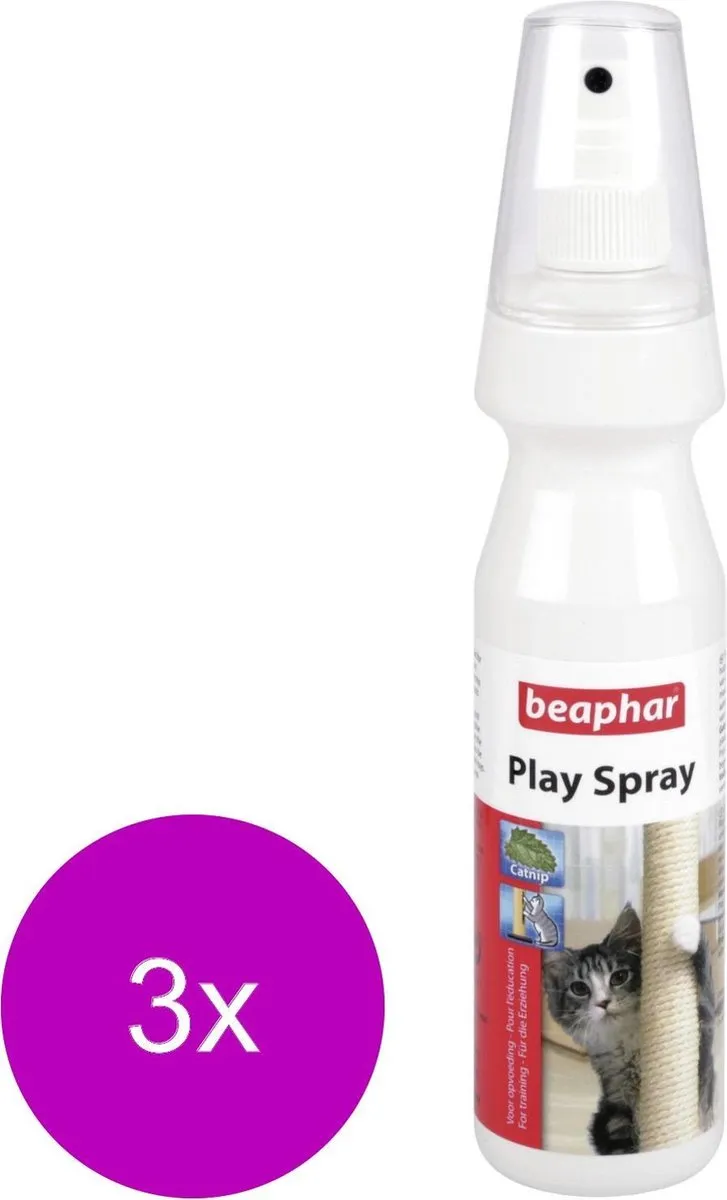 Beaphar Play Spray Kattenspeelgoed - 3x150ml