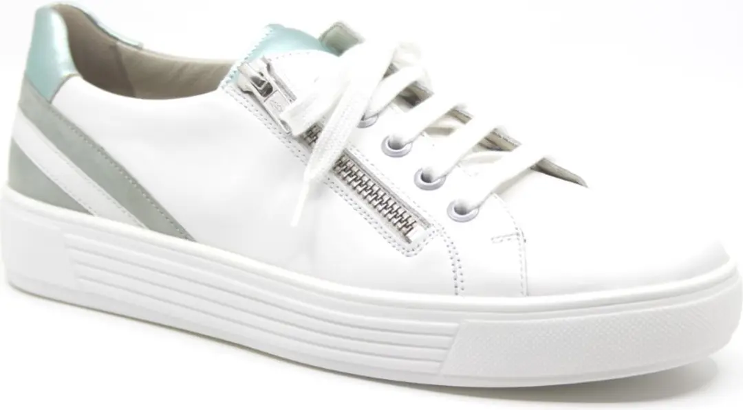 Solidus, 37029 10309, Wit combi kleurige dames sneaker met rits