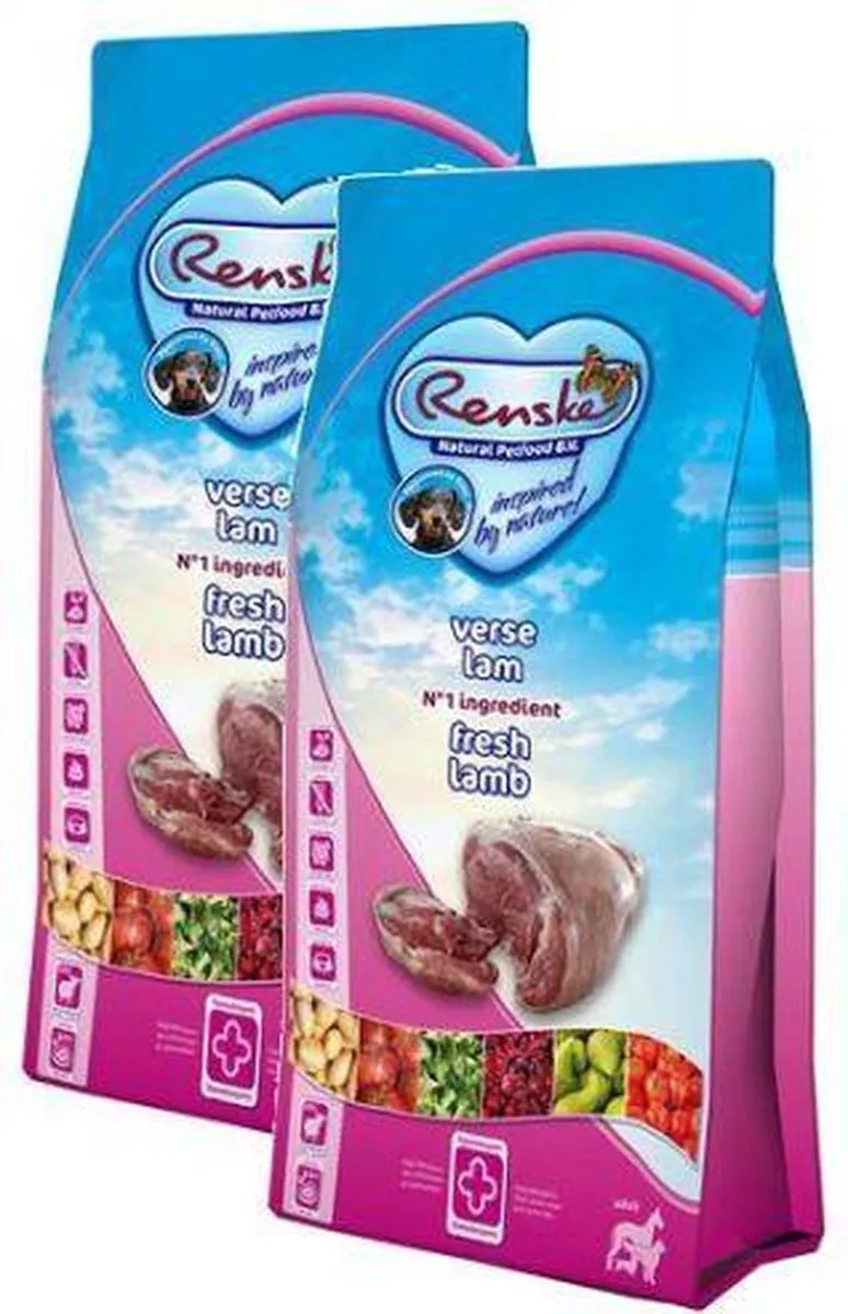 Renske Adult Lam Hondenvoer - 24kg (2x12kg) Graanvrij