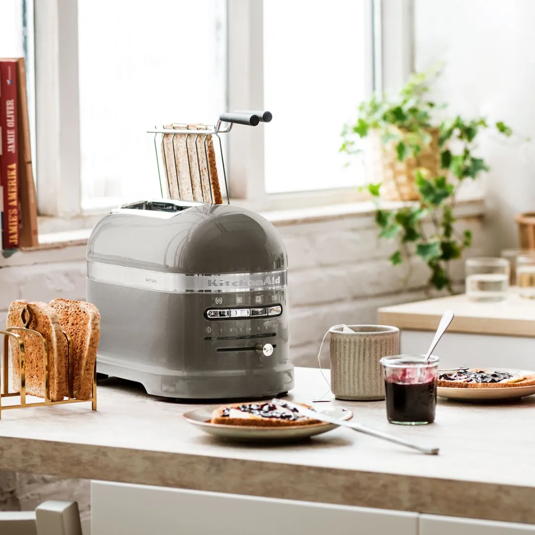 KitchenAid Artisan Broodrooster 5KMT2204EMS - 2 Sleuven - 1250W - Grijs