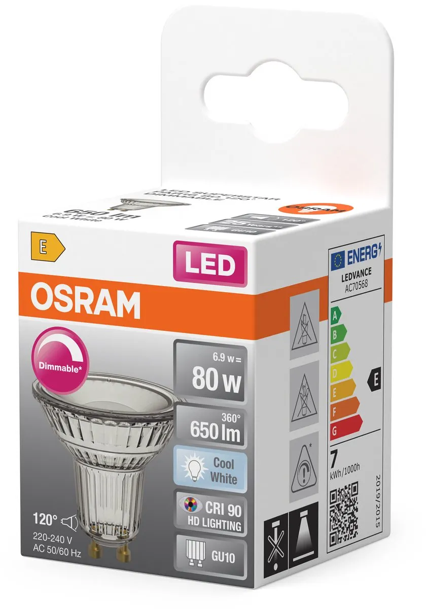 Osram LED Spot Reflector Superstar PAR16 6,9W - 650lm 4000K - GU10 - afbeelding 6 van 6